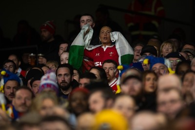 150226 - Wales v France - Fans during the game 
