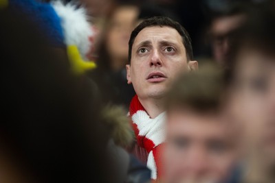 150226 - Wales v France - Guinness Six Nations - Fans during the game 