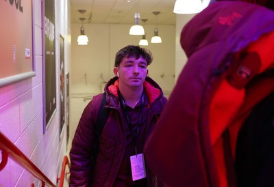 150226 - Wales v France - Guinness Six Nations Championship - Dan Edwards of Wales arrives at the stadium