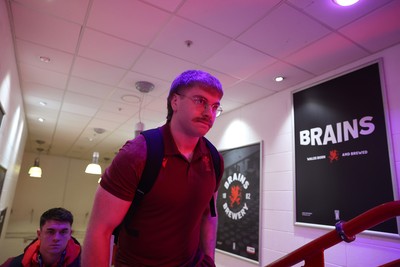 150226 - Wales v France - Guinness Six Nations Championship - Aaron Wainwright of Wales arrives at the stadium