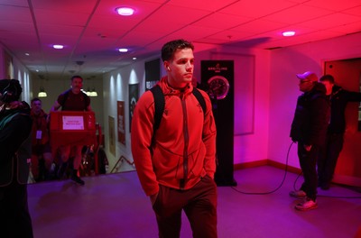150226 - Wales v France - Guinness Six Nations Championship - Kieran Hardy of Wales arrives at the stadium