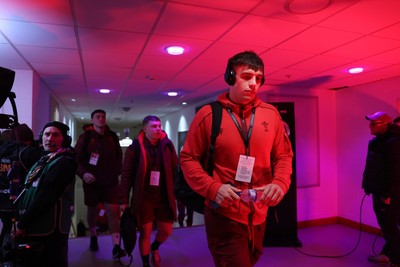 150226 - Wales v France - Guinness Six Nations Championship - Dafydd Jenkins of Wales arrives at the stadium