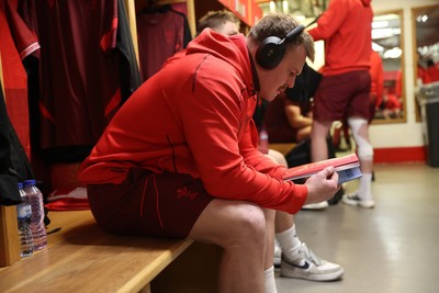 150226 - Wales v France - Guinness Six Nations Championship - Dewi Lake of Wales in the dressing room before the game