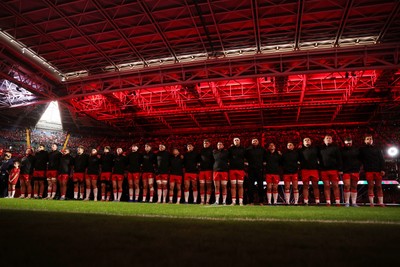 150226 - Wales v France - Guinness Six Nations Championship - Wales sing the anthem