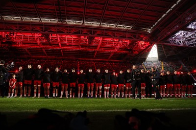 150226 - Wales v France - Guinness Six Nations Championship - Wales sing the anthem