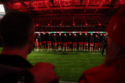 150226 - Wales v France - Guinness Six Nations Championship - Wales sing the anthem