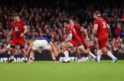 150226 - Wales v France - Guinness Six Nations Championship - Louis Rees-Zammit of Wales 