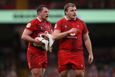 150226 - Wales v France - Guinness Six Nations Championship - Ryan Elias and Archie Griffin of Wales 