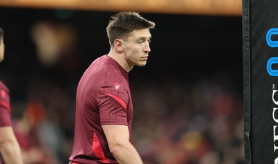 150226 - Wales v France, 2026 Guinness Six Nations - Josh Adams of Wales during warm up