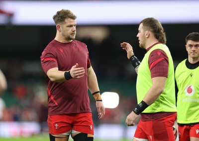 150226 - Wales v France, 2026 Guinness Six Nations - Olly Cracknell of Wales during warm up