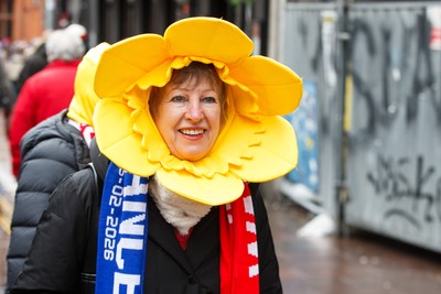 150226 - Wales v France - Guinness Six Nations - Wales fans in Cardiff before the game