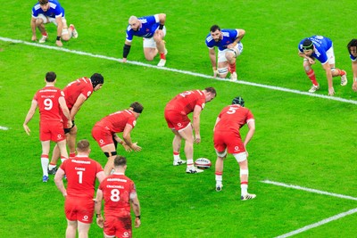150226 - Wales v France - Guinness Six Nations - Dewi Lake of Wales takes a tap penalty