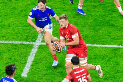 150226 - Wales v France - Guinness Six Nations - Taine Plumtree of Wales
