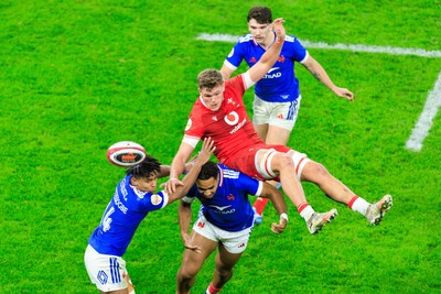 150226 - Wales v France - Guinness Six Nations - Taine Plumtree of Wales