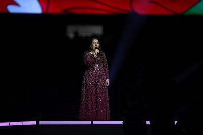 150226 - Wales v France - Guinness Men's Six Nations - Molly Roberts half time performance