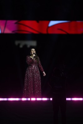 150226 - Wales v France - Guinness Men's Six Nations - Molly Roberts half time performance