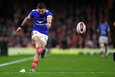 150226 - Wales v France - Guinness Men's Six Nations - Thomas Ramos of France kicks the conversion