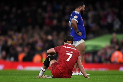 150226 - Wales v France - Guinness Men's Six Nations - Dejected Alex Mann of Wales at full time