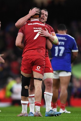 150226 - Wales v France - Guinness Men's Six Nations - Ryan Elias and Alex Mann of Wales at full time