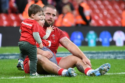 150226 - Wales v France - Guinness Men's Six Nations - Nicky Smith of Wales with family at full time