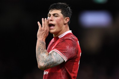 150226 - Wales v France - Guinness Men's Six Nations - Louis Rees-Zammit of Wales