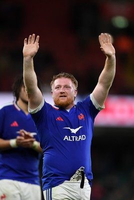 150226 - Wales v France - Guinness Men's Six Nations - Maxime Lamothe of France at full time