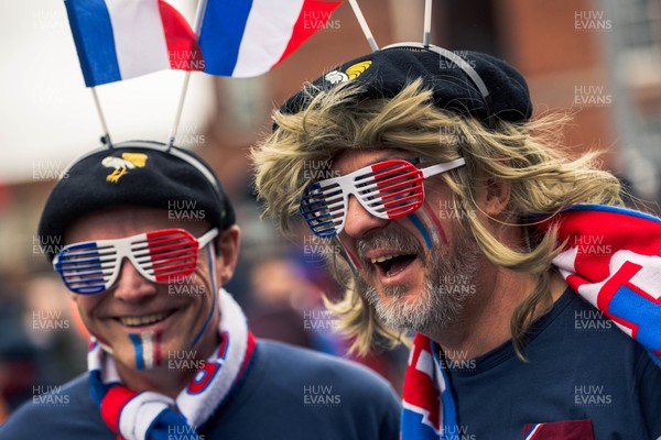 150226 - Wales v France - Guinness Six Nations - Fans in Cardiff City Centre ahead of the game 