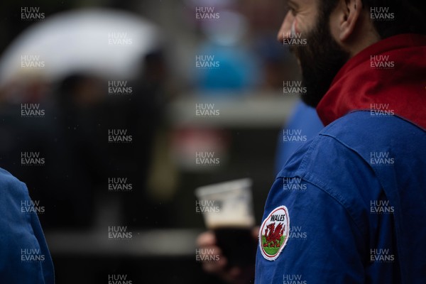 150226 - Wales v France - Guinness Six Nations - Fans in Cardiff City Centre ahead of the game 