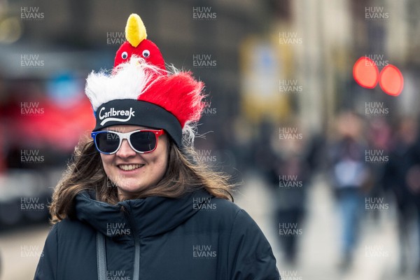 150226 - Wales v France - Guinness Six Nations - Fans in Cardiff City Centre ahead of the game 