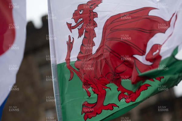 150226 - Wales v France - Guinness Six Nations - Fans in Cardiff City Centre ahead of the game 