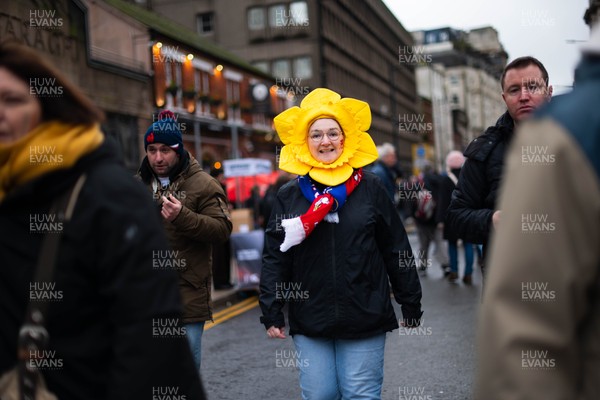 150226 - Wales v France - Guinness Six Nations - Fans in Cardiff City Centre ahead of the game 