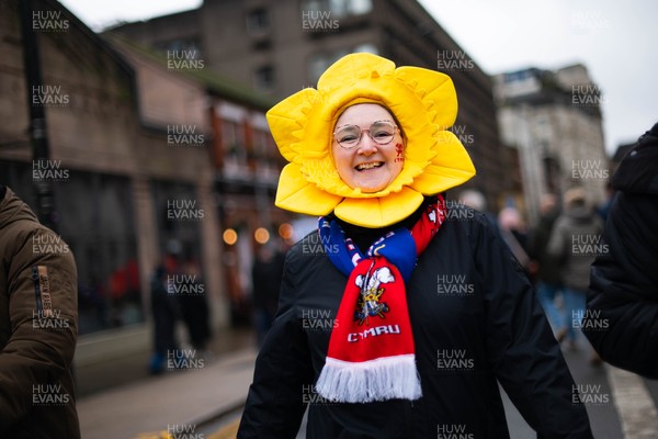 150226 - Wales v France - Guinness Six Nations - Fans in Cardiff City Centre ahead of the game 