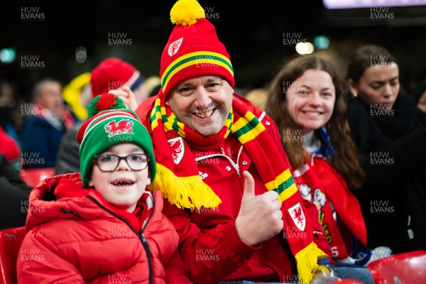 150226 - Wales v France - Guinness Six Nations - Fans during the game 