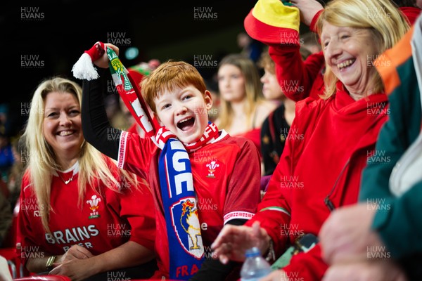 150226 - Wales v France - Guinness Six Nations - Fans during the game 