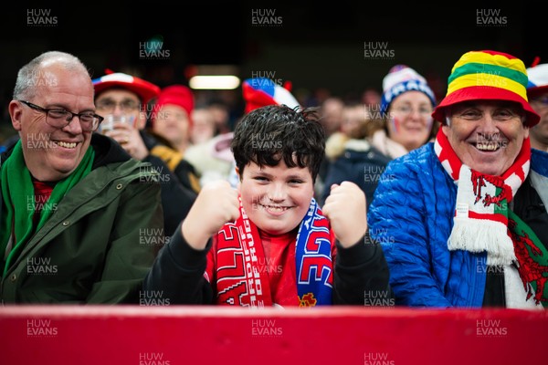 150226 - Wales v France - Guinness Six Nations - Fans during the game 