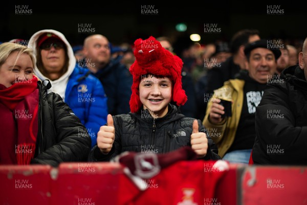150226 - Wales v France - Guinness Six Nations - Fans during the game 