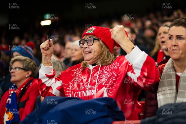 150226 - Wales v France - Guinness Six Nations - Fans during the game 