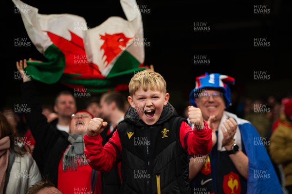 150226 - Wales v France - Guinness Six Nations - Fans during the game 