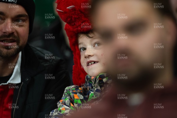150226 - Wales v France - Fans during the game 