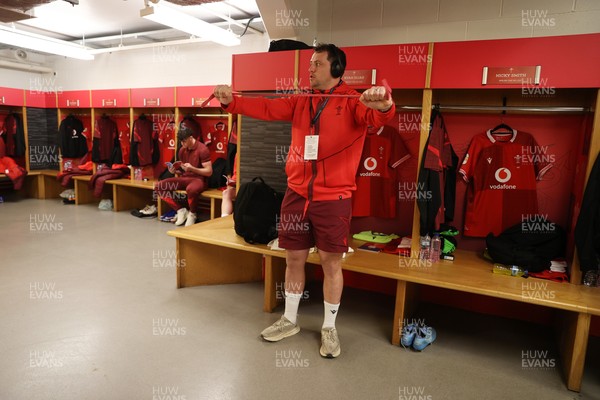 150226 - Wales v France - Guinness Six Nations Championship - Ryan Elias of Wales in the dressing room before the game