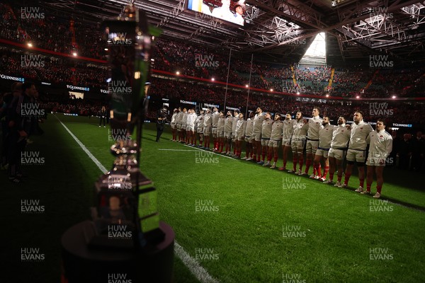 150226 - Wales v France - Guinness Six Nations Championship - France during their anthem