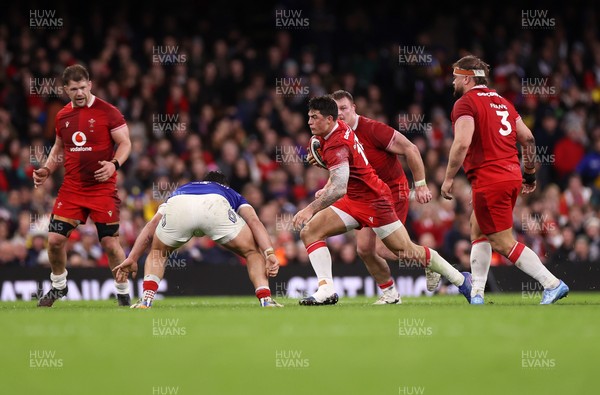 150226 - Wales v France - Guinness Six Nations Championship - Louis Rees-Zammit of Wales 