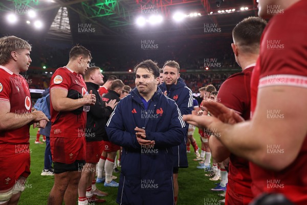 150226 - Wales v France - Guinness Six Nations Championship - Antoine Dupont of France at full time
