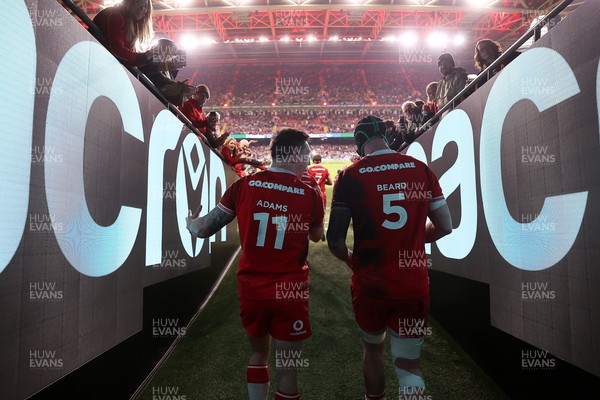 150226 - Wales v France - Guinness Six Nations Championship - Josh Adams and Adam Beard of Wales 