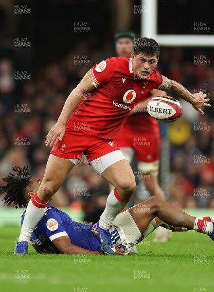 150226 - Wales v France, 2026 Guinness Six Nations - Louis Rees-Zammit of Wales 