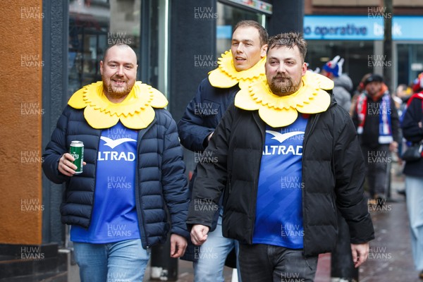 150226 - Wales v France - Guinness Six Nations - Wales fans in Cardiff before the game