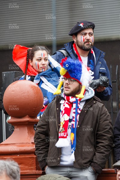 150226 - Wales v France - Guinness Six Nations - France fans before the match