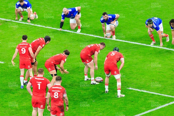 150226 - Wales v France - Guinness Six Nations - Dewi Lake of Wales takes a tap penalty