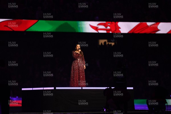 150226 - Wales v France - Guinness Men's Six Nations - Molly Roberts half time performance