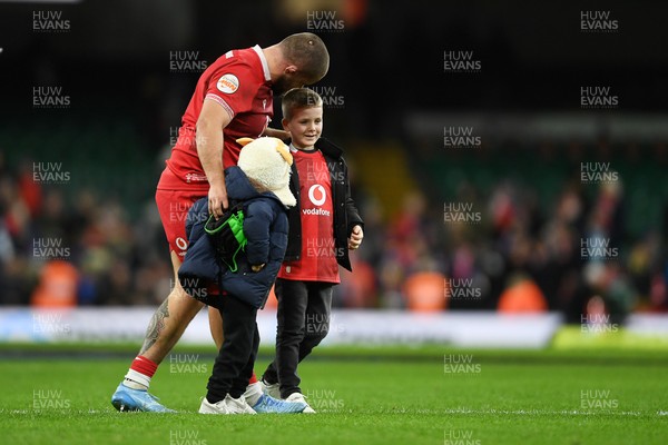 150226 - Wales v France - Guinness Men's Six Nations - Nicky Smith of Wales with family at full time